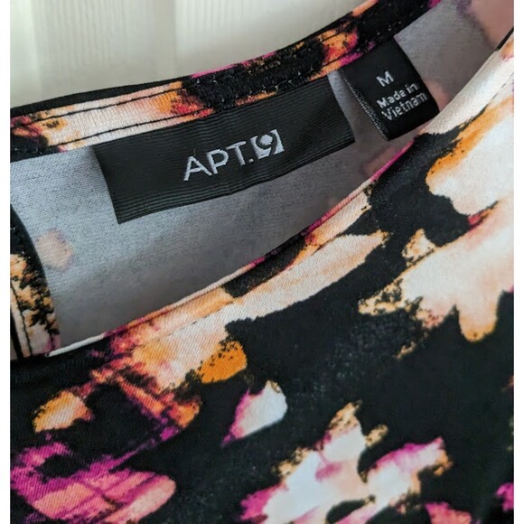 Women's Apt 9 Black & Multicolor Patterned Dress Size Medium - Picture 3 of 6